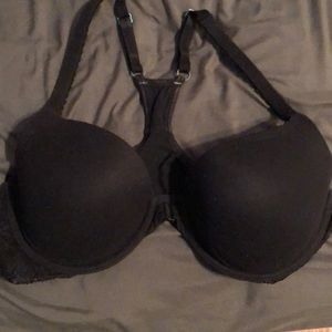 VS Black Racer-Back, Front-clasp Bra.